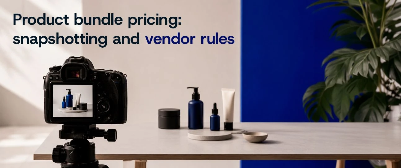 Product bundle pricing: snapshotting and vendor rules