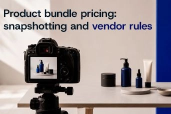 Product bundle pricing: snapshotting and vendor rules