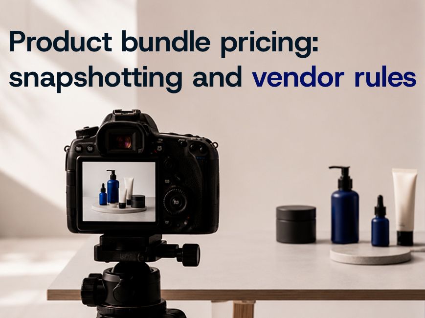 Product bundle pricing: snapshotting and vendor rules