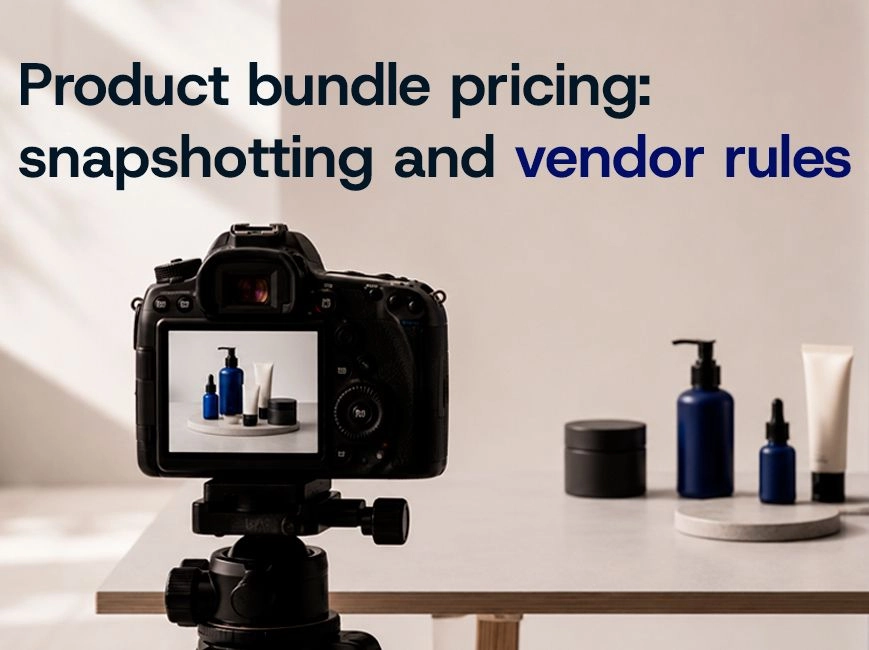 Product bundle pricing: snapshotting and vendor rules